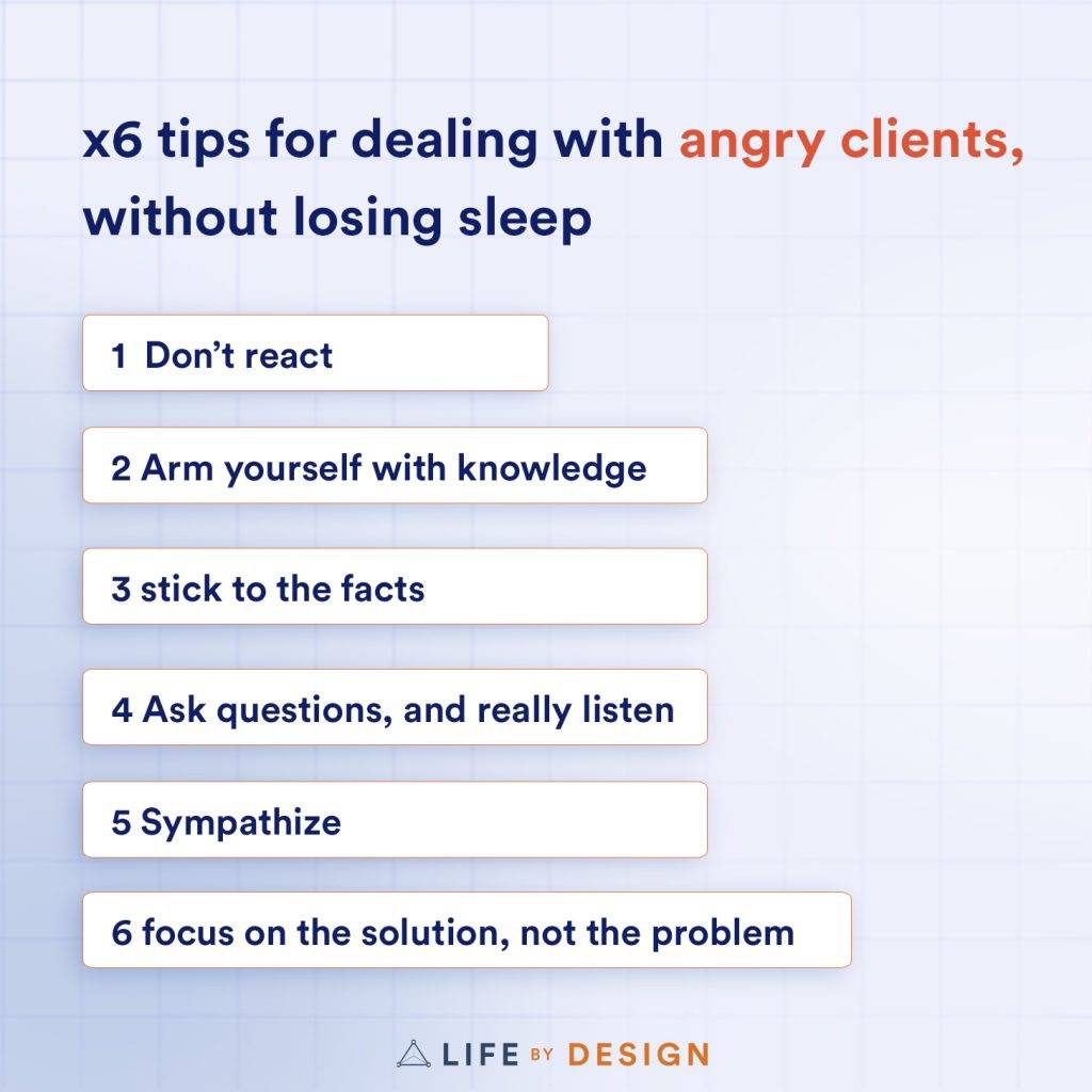 6 ways to deal with angry clients single