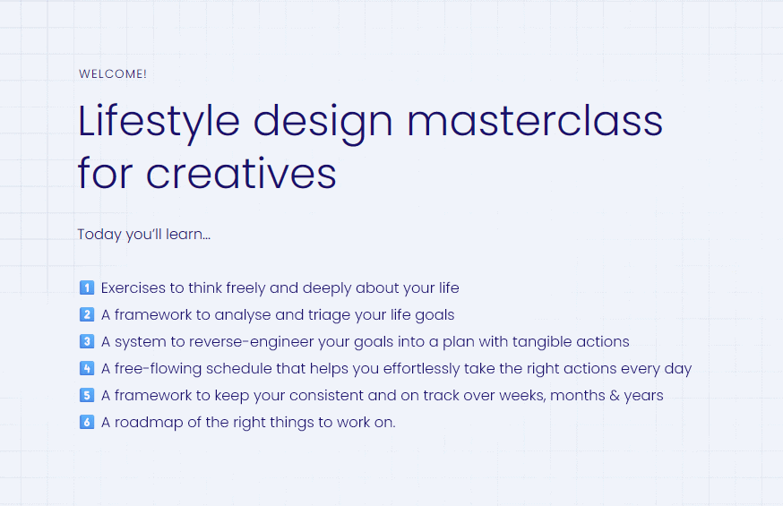 lifestyle design workshop for freelancers and creatives