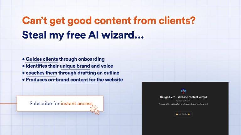custom AI content generation tool for web designers